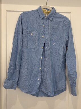Nautica light blue 100% cotton button-down Oxford shirt Men's S